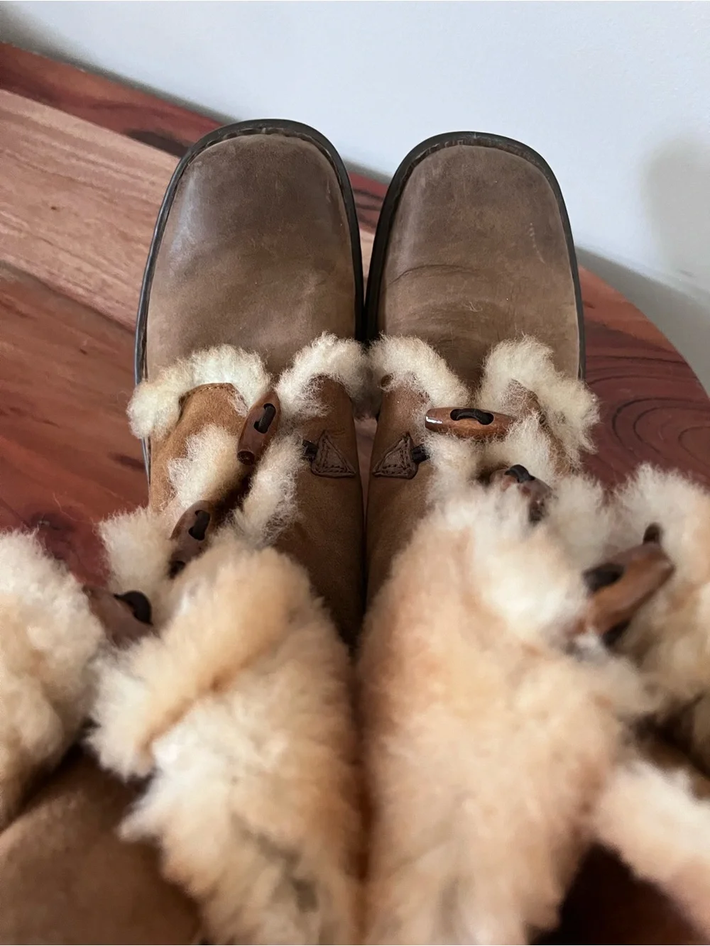 Born Brown Leather Shearling Lined Toggle Boots W91701 CKG9 Womens 9
